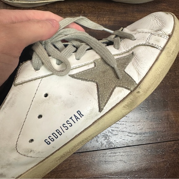 Golden Goose GG Superstar 102 in White with Ice Star and Blue Heel Size 8 - Picture 6 of 12